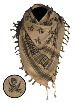 Арафатка шарф - шемаг 110 х110 см Череп Mil-Tec Універсальний Койот зі 100% бавовни багатофункціональний шарф камуфляж для обличчя хустка для туризму походів