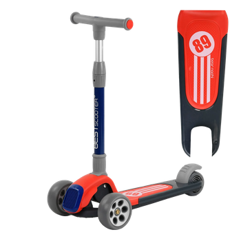 Самокат трехколесный со светящимися колесами Best Scooter Синий с красным