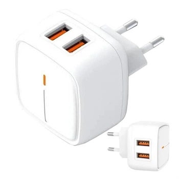 Сетевое зарядное устройство (адаптер) XO L61 2USB / 2.4A white