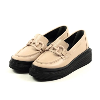 Туфли женские Evromoda 33750162 бежевые кожа 40
