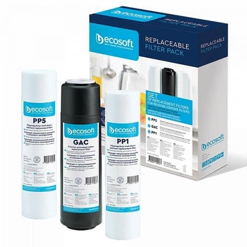 Комплект картриджів Ecosoft 1-2-3 Standart (2 поліпропілени + вугілля)
