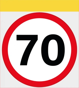 Наклейка на автомобіль знак "70" для водія-початківця.