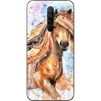 Бампер силиконовый чехол Amstel для Xiaomi Redmi 9 с картинкой Конь