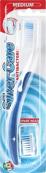 Зубная щетка Silver Care Plus Средней жесткости со сменной головкой Синяя (4337) (8009312043462)