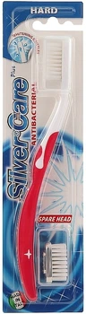 Зубная щетка Silver Care Plus Жесткая со сменной головкой Красная (4338) (8009315043452)