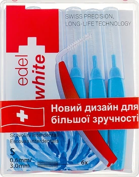 Щётки "Profi-Line" для межзубных промежутков S - Edel+White Dental Space Brushes S 6шт (930692-1429648-2)