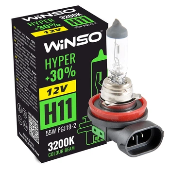 Галогенова лампа Winso H11 12V 55W PGJ19-2 HYPER +30% 712810