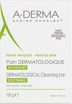 Мило дерматологічне для подразненої шкіри A-Derma Soap Free Dermatological Bar 100g (538511-525132-2)