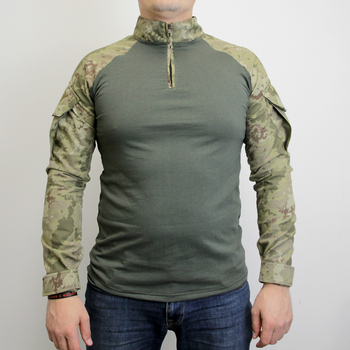 Бойова сорочка Убакс (розмір 3XL) тактична футболка з довгим рукавом UBACS чоловіча армійська кофта з замком олива мультикам убокс