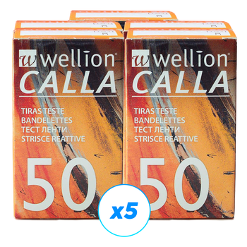 Тест-полоски Веллион Калла (Wellion Calla Light) №50 - 5 уп., (250 шт.)