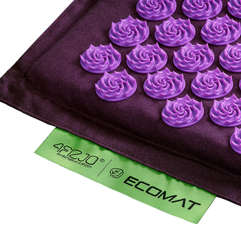 Килимок акупунктурний з валиком 4FIZJO Eco Mat Аплікатор Кузнєцова 68 x 42 см 4FJ0181 Purple