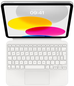 Обкладинка-клавіатура Apple Magic Keyboard Folio для Apple iPad (10rd gen) German White (MQDP3D/A)