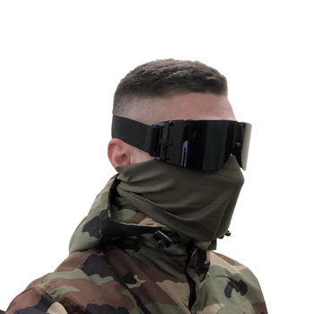 Тактическая маска Daisy со сменными линзами Черная Армейские очки
