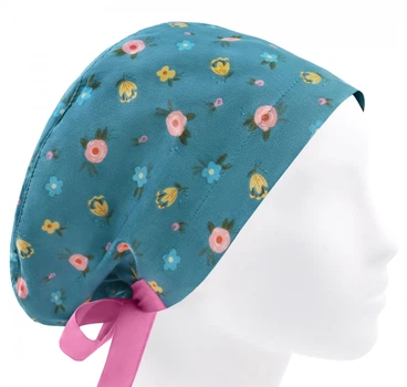 Медицинская шапочка женская HeadwearUniverse универсальная принт Цветочки на лугу
