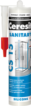 Силіконовий санітарний герметик Ceresit CS 15 SANITARY, 280 мл (прозорий) (2889674)