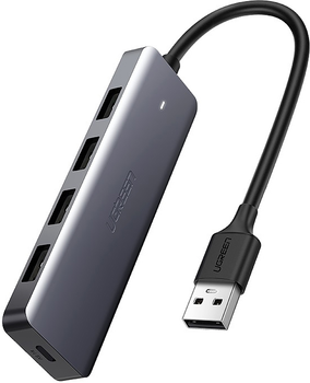 USB-хаб Ugreen CM219 USB 3.0 to 4-Port USB 3.0 Hub Space Gray (UGR-50985)