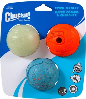 Zabawka dla psów CHUCKIT! Fetch Medley Zestaw piłek M średnich 3 szt. (660048000204)