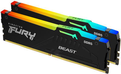 Оперативна пам'ять Kingston Fury DDR5-5200 16384MB PC5-41600 (Kit of 2x8192) Beast AM5 RGB 1Rx8 Black (KF552C36BBEAK2-16)