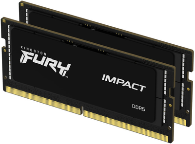 Оперативна пам'ять Kingston Fury SODIMM DDR5-4800 65536MB PC5-38400 (Kit of 2x32768) Impact 2Rx8 Black (KF548S38IBK2-64)