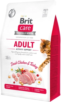 Сухий корм для кішок живуть на вулиці Brit Care Cat GF Adult Activity Suppor з куркою та індичкою 400 г (8595602540839)