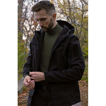Тактична тепла куртка Soft Shell Чорна Logos XL