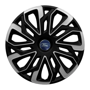 Автомобильные колпаки 4 Racing Estoril Silver-Black R14 4 шт. (с логотипом Ford)