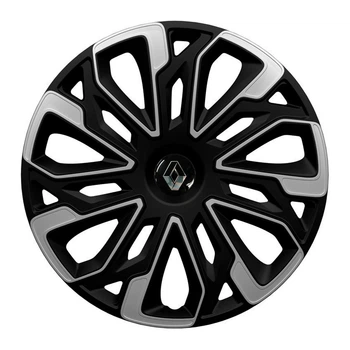 Автомобильные колпаки 4 Racing Estoril Silver-Black R15 4 шт. (с логотипом Renault)