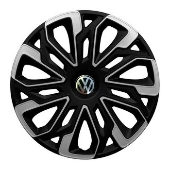 Автомобильные колпаки 4 Racing Estoril Silver-Black R14 4 шт. (с логотипом Volkswagen)