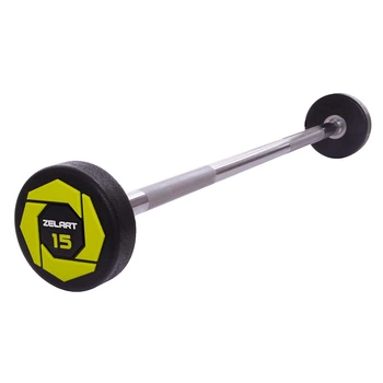 Штанга фиксированная прямая Zelart Urethane Barbell TA-2689 15 кг Зелено-черный (58363124)