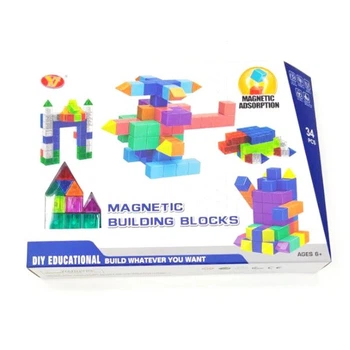 Розвиваюча іграшка магнітні блоки із завданнями YJ Magnetic Cube Blocks YJ9004 34 деталі