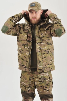 Військова тактична куртка мультикам камуфляж з налокітниками Multicam Україна кітель горка 54
