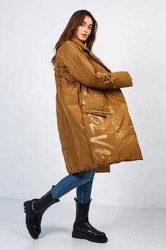 Женский тренч кокон oversize Begonia 46 в расцветке кофейный с оттенком корицы 56