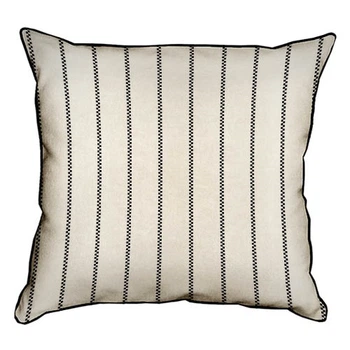 Подушка с мешковины Полоска-зигзаг 45x45 см