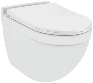 Унитаз подвесной JAQUAR Solo Rimless SLS-WHT-6953BIUFSM с сиденьем Slim Soft Close дюропласт