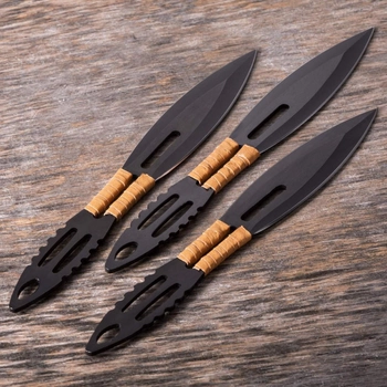 Ножі Метальні набір 3 в 1 Чорні з чохолом