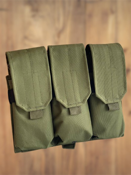 Підсумок потрійний для магазинів АК закритий з MOLLE (олива)