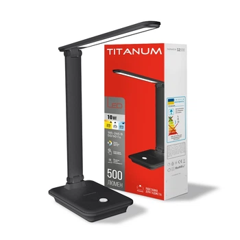Настольная светодиодная чорная лампа TITANUM TLTF-009В 10W 3000-6500K 220V