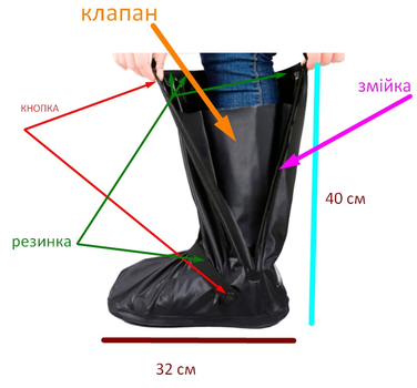 Бахилы для обуви от дождя, грязи ХL (32 см) и Термоплащ Спасательный из фольги для выживания(n-10125)