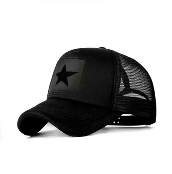 Кепка Тракер Звезда (Star) с сеточкой Черная, Унисекс WUKE One size
