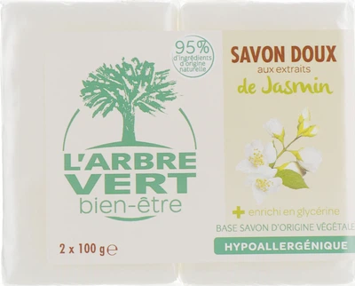 Тверде мило для рук "Жасмин" L'Arbre Vert 2x100g (821861-856758-2)