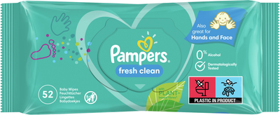 Дитячі вологі серветки Pampers Fresh Clean 52 шт (8001841041360)