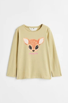 Реглан для дівчинки бежевий Олень H&M 134-140см (400091556)