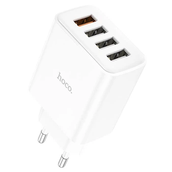Сетевое зарядное устройство Hoco C102A Fuerza QC3.0 four-port charger(EU) White