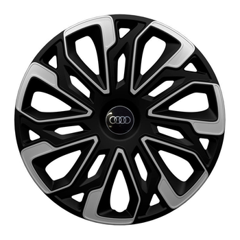 Автомобильные колпаки 4 Racing Estoril Silver-Black R14 4 шт. (с логотипом Audi)