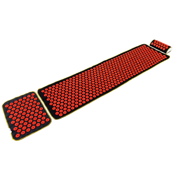 Массажный коврик Аппликатор Кузнецова + мини коврик + валик массажер для спины/шеи/ног OSPORT Set №3 (n-0023) Черно-красный