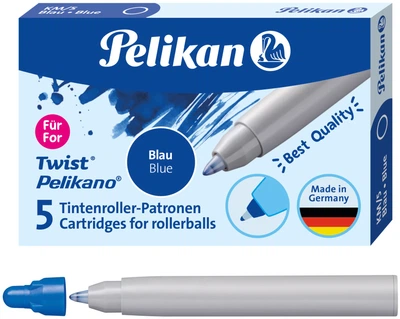 Набор картриджей для ручек-роллеров Pelikan Twist 5 шт Синие (824682)