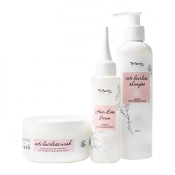 Набор от выпадения волос Top Beauty Anti Hairloss с натуральным составом (Шампунь 250 мл, маска 300 мл и сыворотка 100 мл)