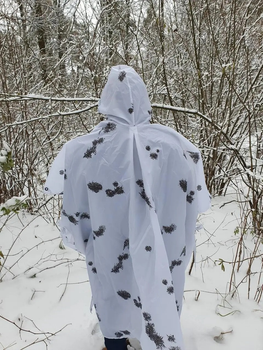 Маскхалат пончо халат ляпка білий зимовий тактичний Білий
