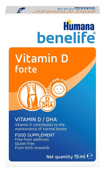 Вітамін Д3 Humana Benelife D3 400 МО+ DHA, 15 мл