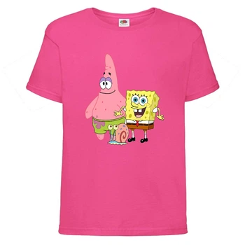 Футболка детская Спанч Боб 1 (Sponge Bob) розовая 128 см